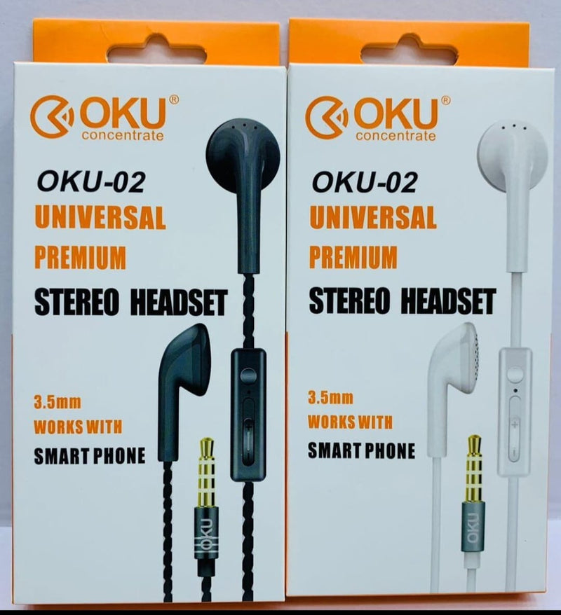 OKU-02 Universal Premium Stereo Headset - High-Quality Audio for Your Devices