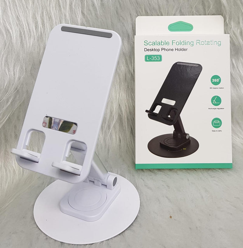 Scalable Folding Rotating Desktop Phone Holder - Versatile and Adjustable