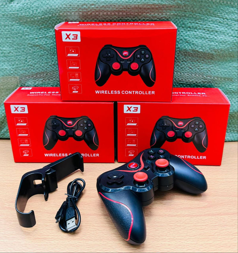 X3 Wireless Controller - Ergonomic Design, Long Battery Life, Compatible with PC, Android, PS3