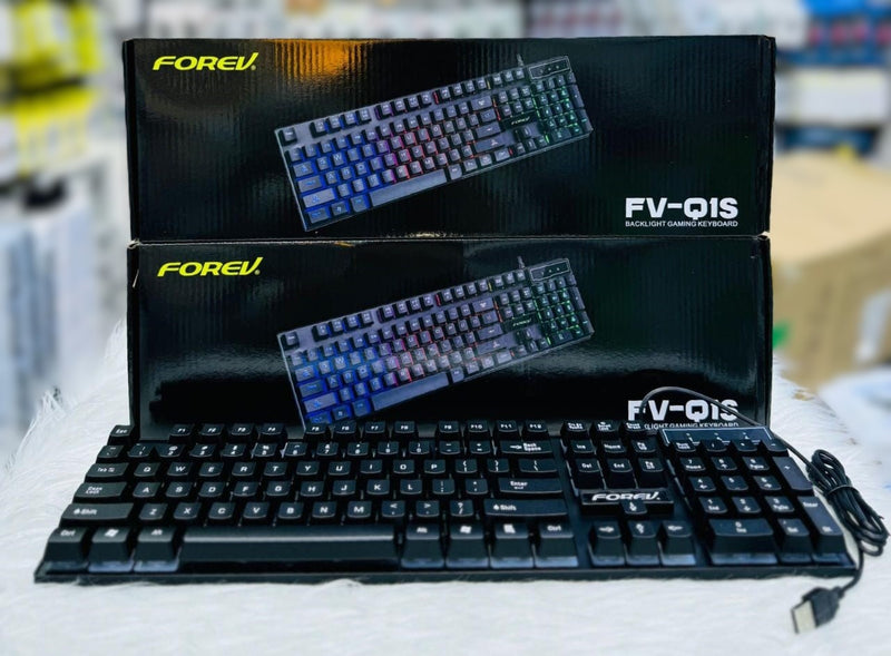 Forev FV-Q1S Backlit Gaming Keyboard - RGB Lighting, Mechanical Feel, Windows/Mac Compatible