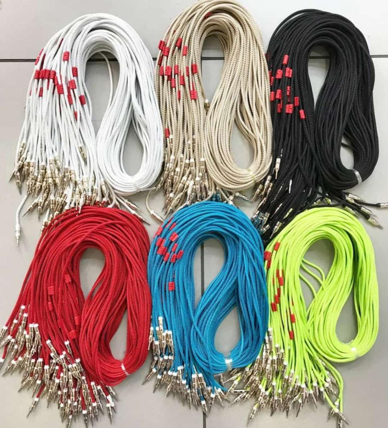 Colorful Braided Audio Cables - Durable, Tangle-Free, 3.5mm Jack