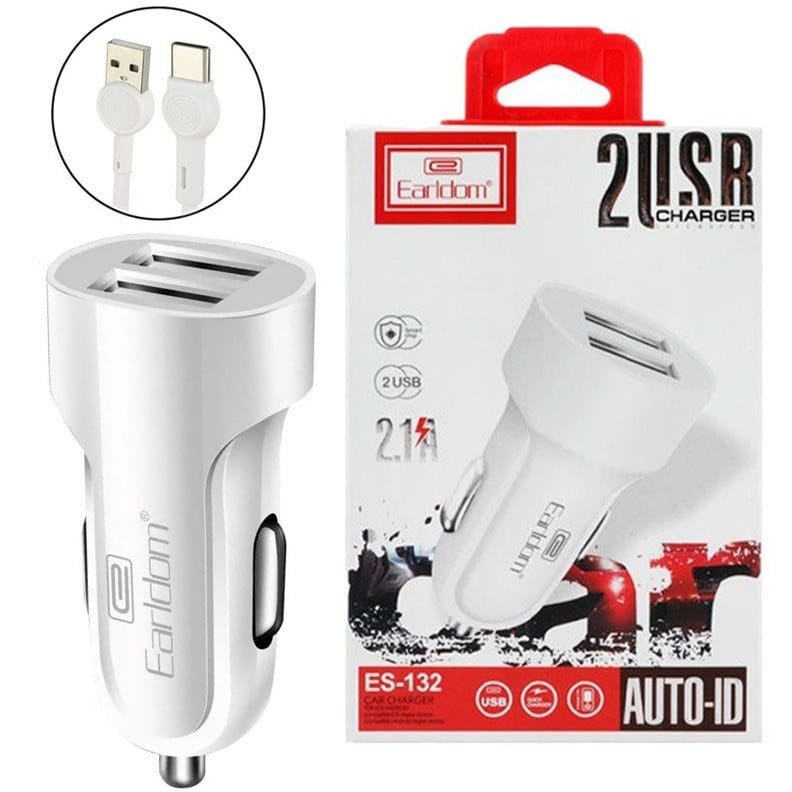 Earldom ES-132 Dual USB Car Charger - Fast and Efficient Charging on the Go