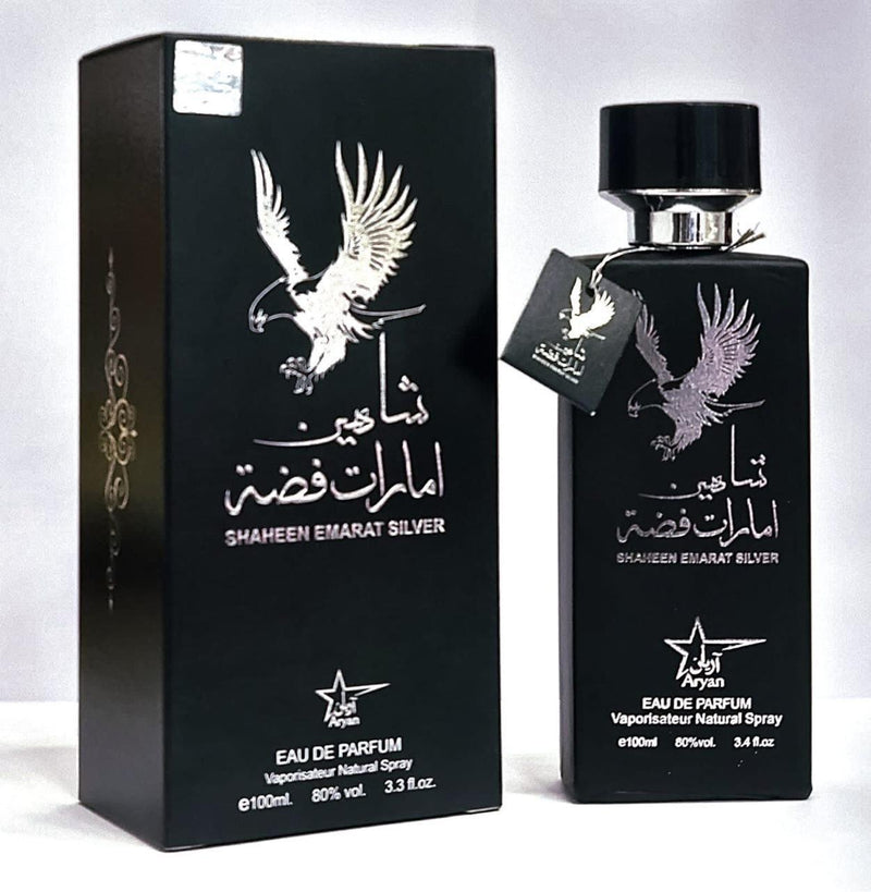 Shaheen Emarat Silver Aryan Eau de Parfum - A Bold & Intriguing Fragrance for Men