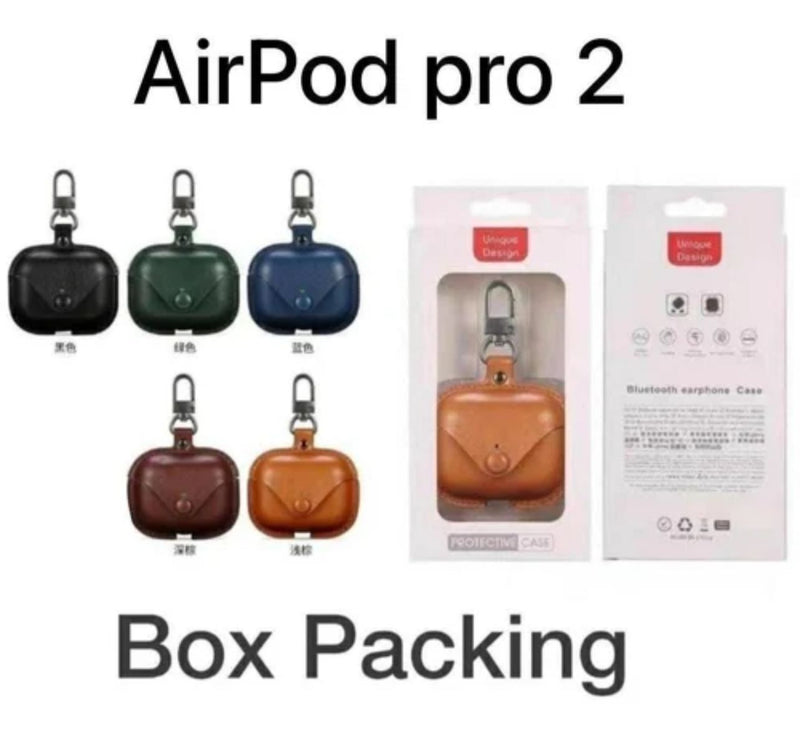 Leather AirPods Pro 2 Case with Keychain