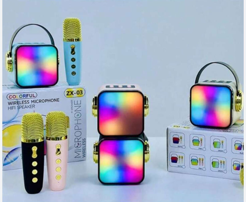 ZX-03 Colorful Wireless Microphone & HIFI Speaker - Karaoke Fun on the Go