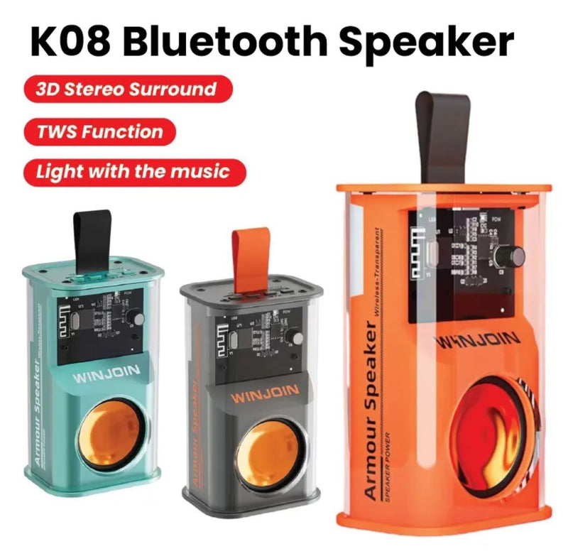 K08 Bluetooth Speaker - 3D Stereo Sound and TWS Function