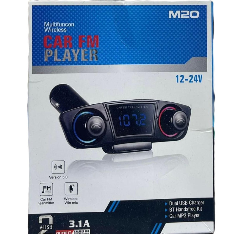 M20 - Car FM Transmitter with LED Display & Hands-Free Kit