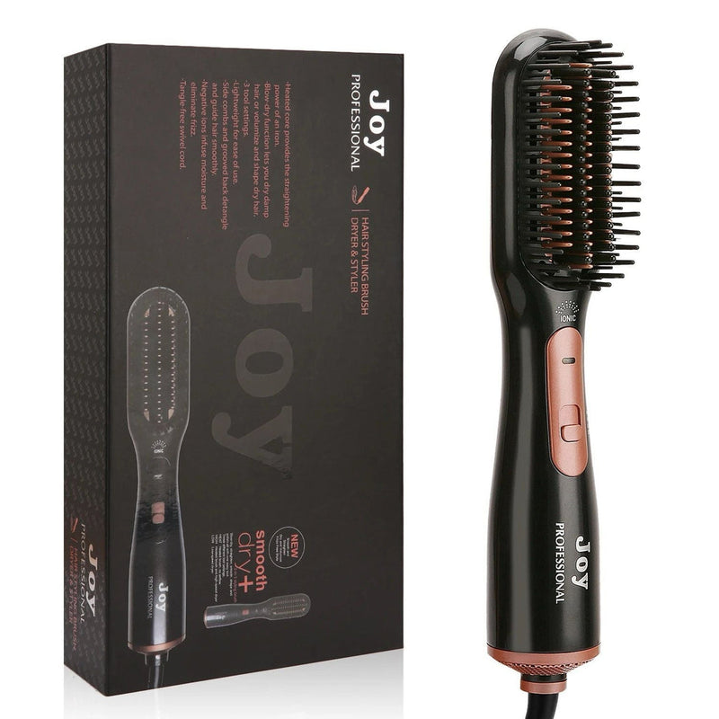 Joy Professional 3-in-1 Hair Styling Brush: Straighten, Dry, and Style with Ease