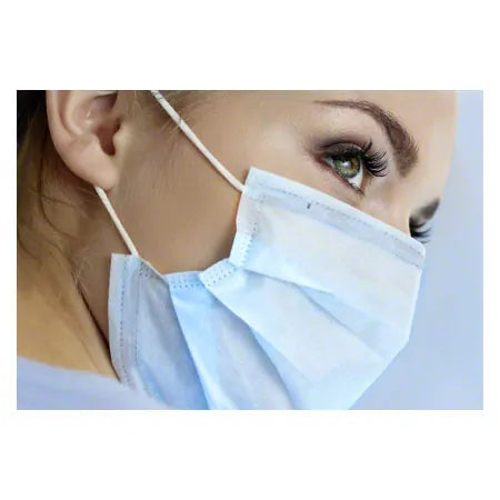 Medical disposable face mask with elastic band and nose clip, 50 pieces