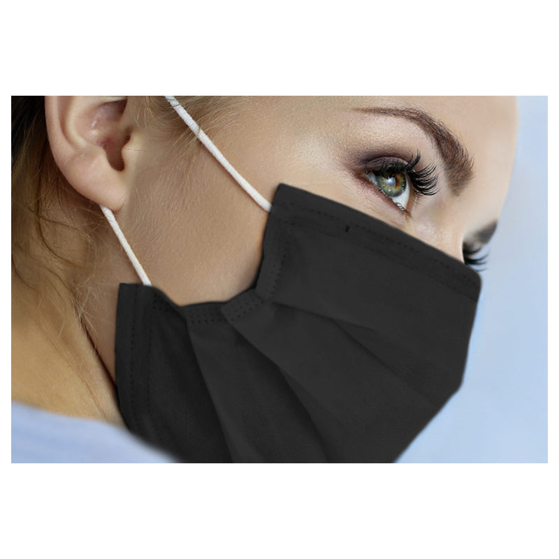 Medical disposable face mask with elastic band and nose clip, 50 pieces