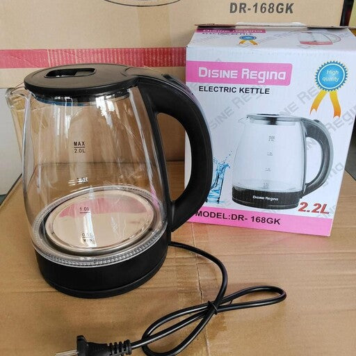 Disine Regina Electric Kettle - 2.2L, Glass Body, Fast Heating