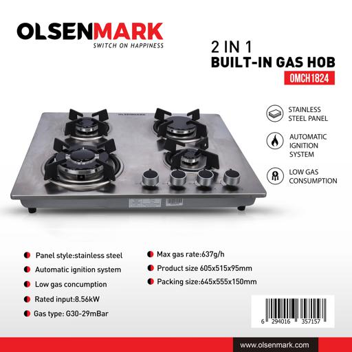 S/S 2In1 Built-In Gas Hob 1x1