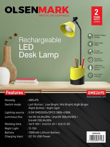 Rech Led Folding Desk Lamp/10Hrs 1x48