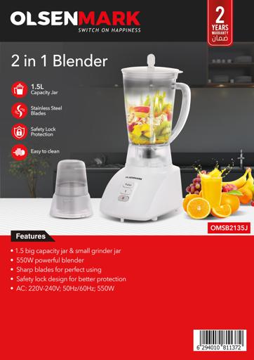 Olsenmark 2 in 1 Blender: Versatile Kitchen Companion for Daily Needs