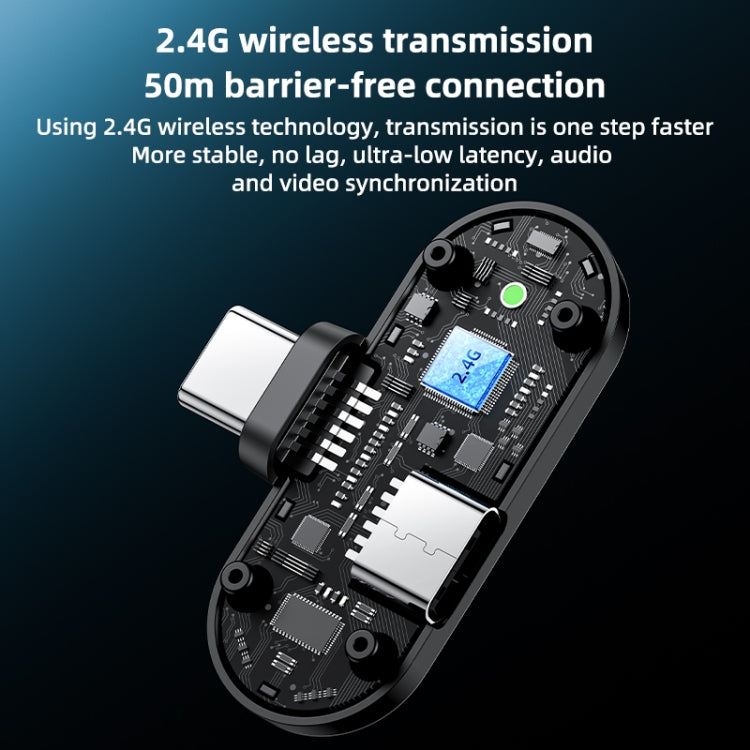 KR17 2 in 1 Lavalier Microphone Type-C Connection receiver MEMS Lavalier Microphone