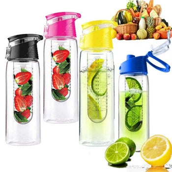 Hydrate and Flavor: Pink Fruit Infuser Water Bottle