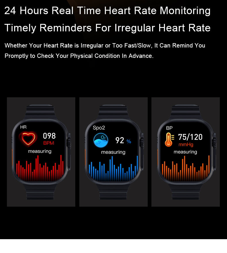 HMI9-Ultra2 Smart Watch - Fitness Tracker with Heart Rate Monitor