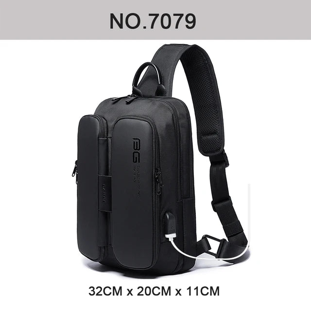 7079 sling bag with USB 34*10*20cm 0.46kg