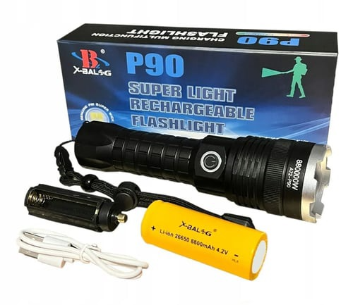 X-BALG P90 Super Bright Rechargeable Flashlight - Powerful & Portable