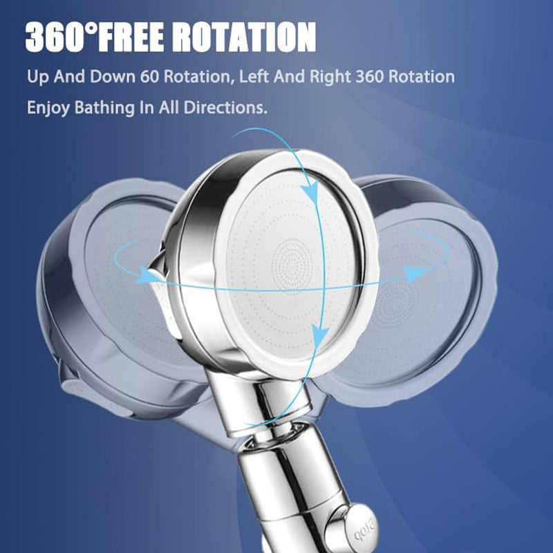 3 Modes High Pressure Big Boost Shower Head Water Saving Chrome Round ABS Rainfall Shower With Stop Button Bathroom Accessoies