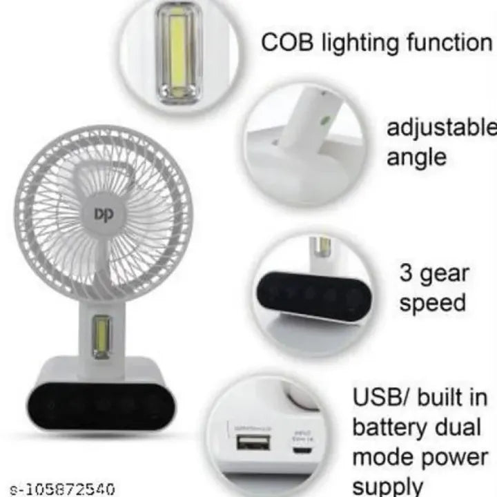 Duration Power DP-7624 Desktop Portable Rechargeable Fan 3000mAh