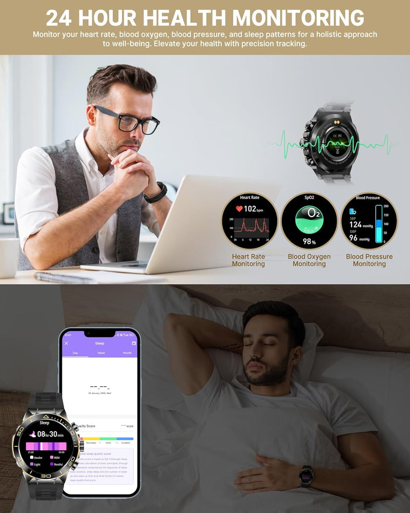 XL14 Smartwatch with AI & Spherical Glass | Bluetooth, Dynamic Heart Rate Monitor, All-Weather Compatible