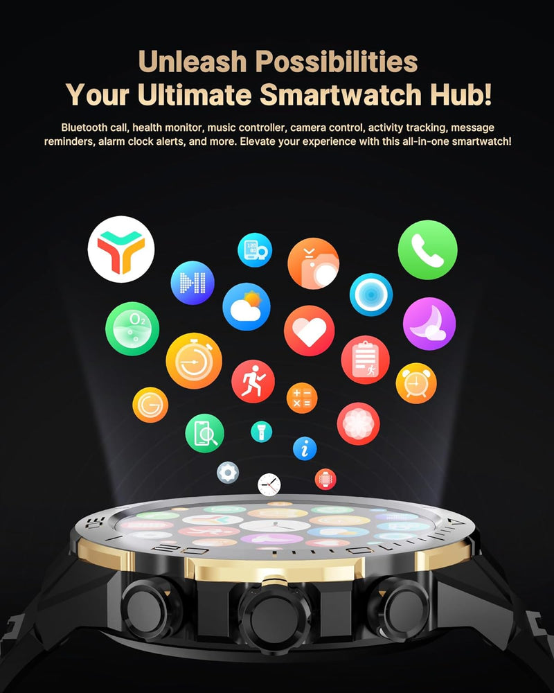 XL14 Smartwatch with AI & Spherical Glass | Bluetooth, Dynamic Heart Rate Monitor, All-Weather Compatible