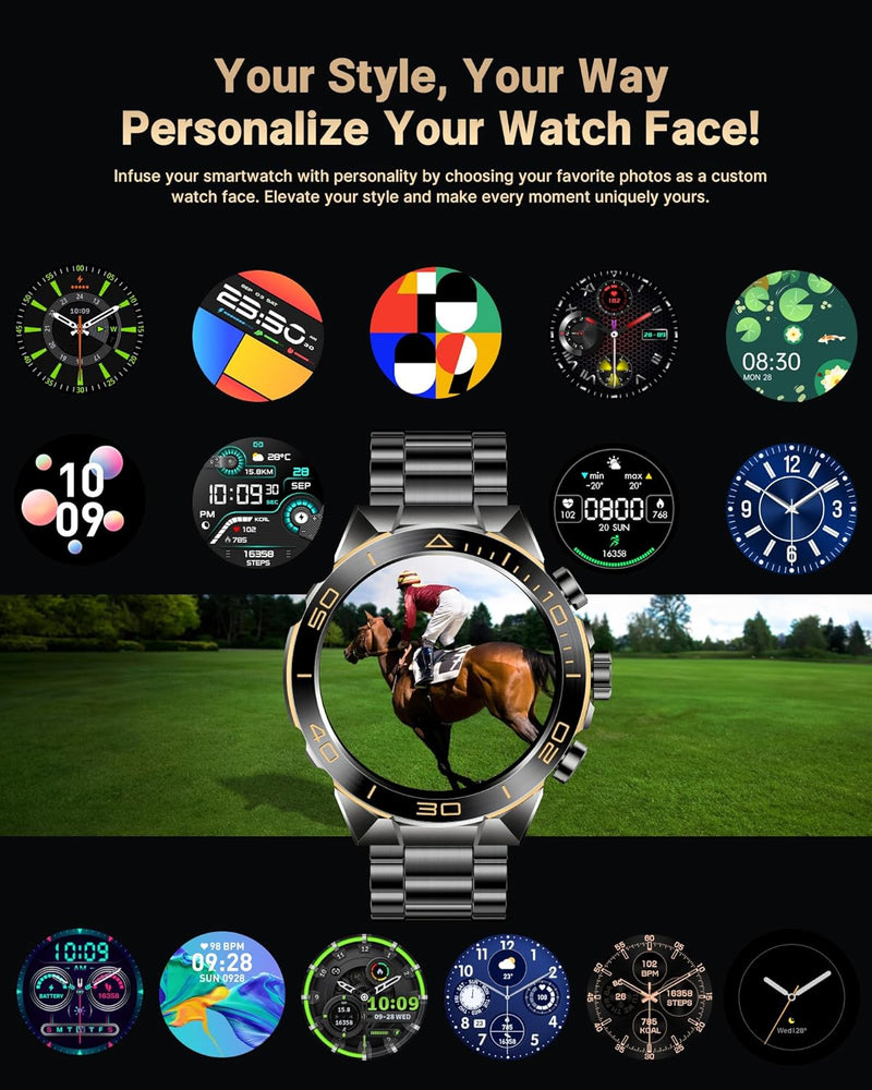 XL14 Smartwatch with AI & Spherical Glass | Bluetooth, Dynamic Heart Rate Monitor, All-Weather Compatible