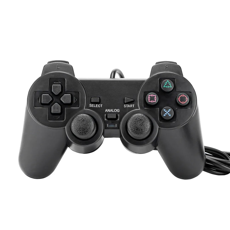 Black Game Controller Twin Shock Joypad Pad for Dualshock 2 controller PS2 Built-in-Double Vibration Motors video game consoles