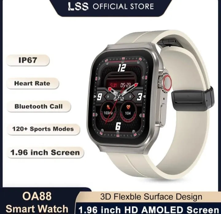 OA88 3D Smartwatch with Super AMOLED Display, Fitness & Health Tracking