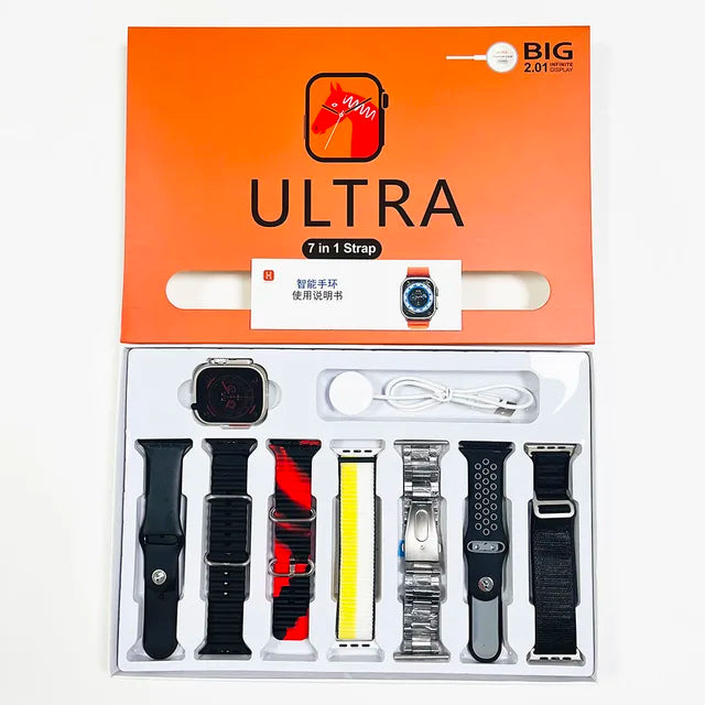 Ultra 7 in 1 Strap Smart Watch 2.01 infinite Display