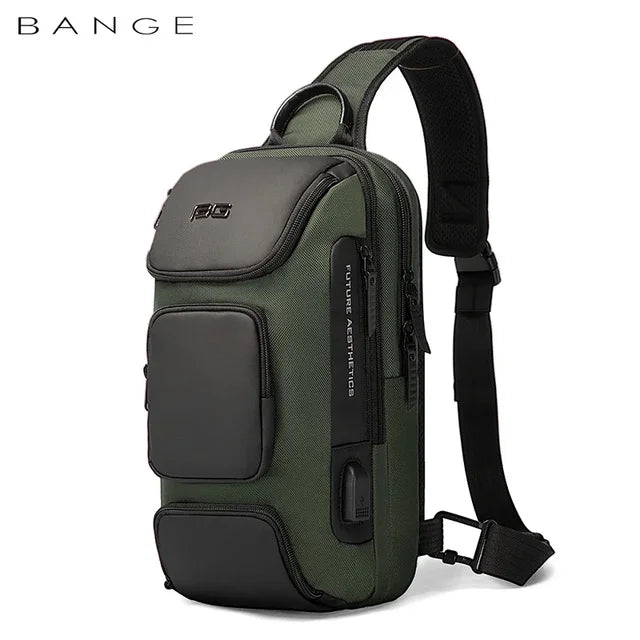 7086 sling bag with USB 35*12*21cm 0.5kg