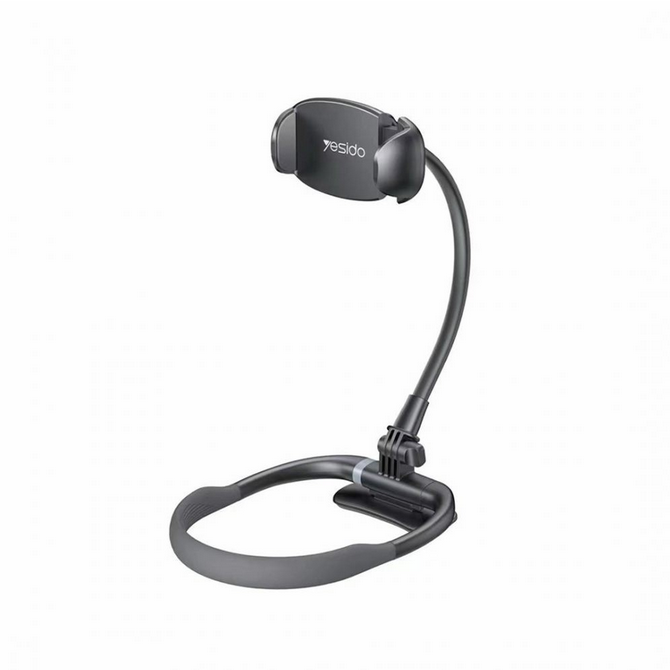 C291 Neck Mounted Lazy Holder made from ABS+PC +Metal Mounting on Neck or table Bendable Clamp Arm for angle 360 degree rotating