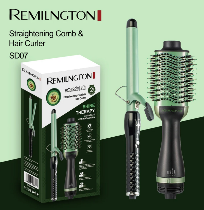 2-in-1 Hair Straightening Comb & Curling Iron