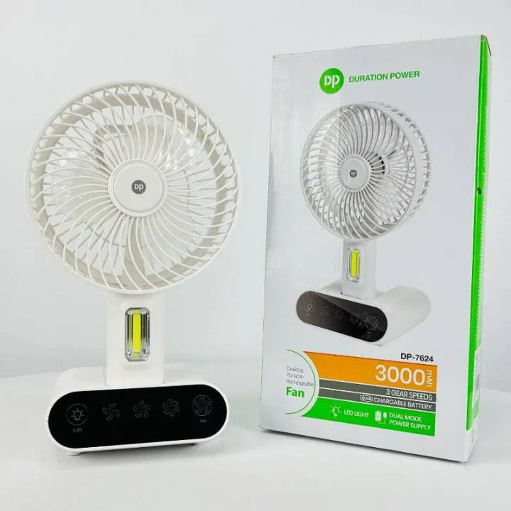 Duration Power DP-7624 Desktop Portable Rechargeable Fan 3000mAh