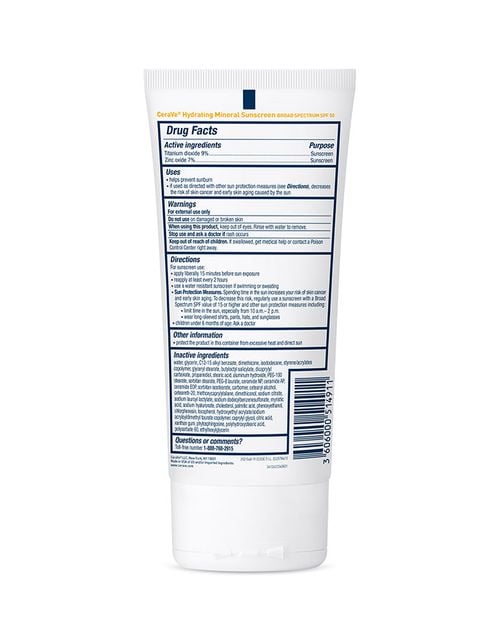 CeraVe Hydrating Mineral Sunscreen SPF 50 Body Lotion