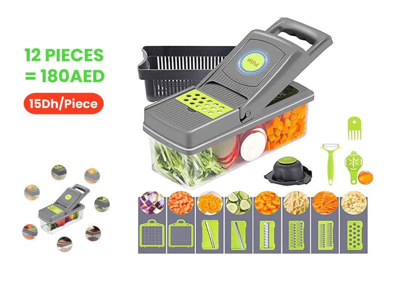 14 in 1 Vegetable Chopper - 12 Pieces