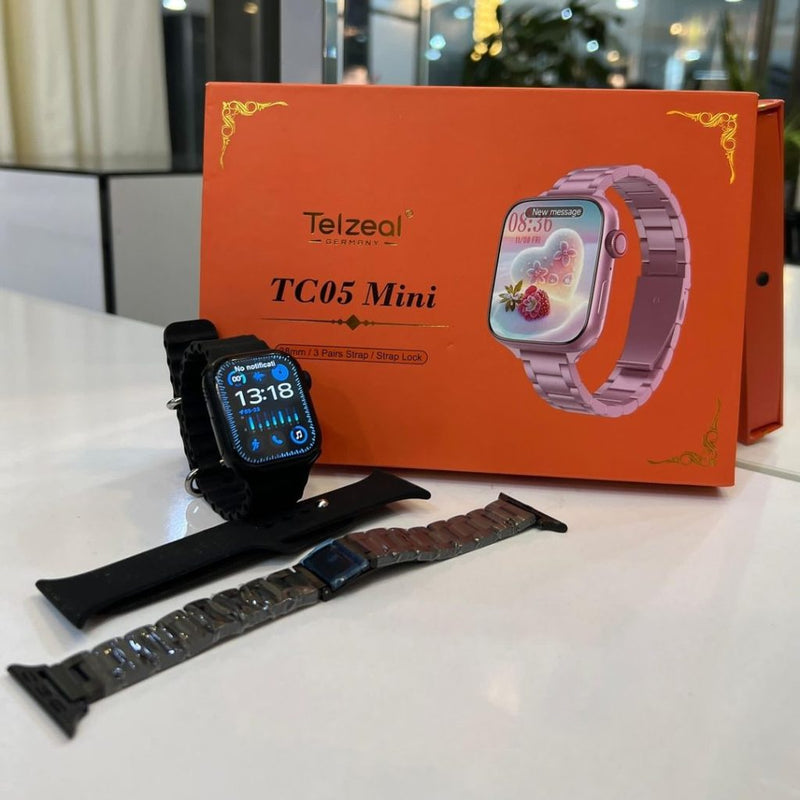 Telzeal TC05 Mini Smartwatch - Elegant Floral Design with Advanced Health Monitoring Features