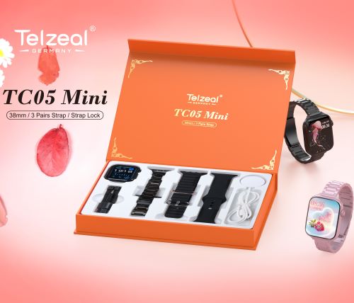 Telzeal TC05 Mini Smartwatch - Elegant Floral Design with Advanced Health Monitoring Features