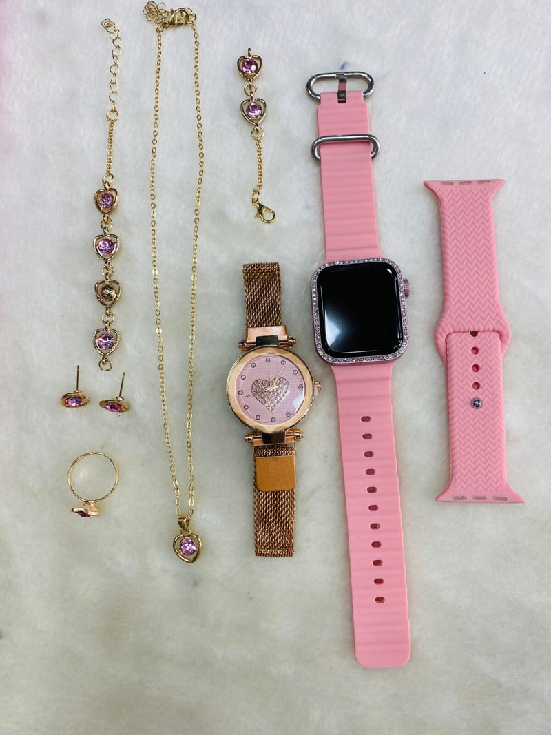 Elegant Smartwatch & Jewelry Combo Set - Perfect Accessory Gift