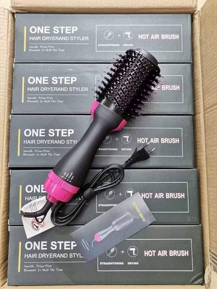 One Step 3 in1 Hair Dryer Volumizer Ceramic Heating Hot Air Styling Brush- Hairdryer Comb, Hair Straightener Brush, Hair Curler Styler Brush