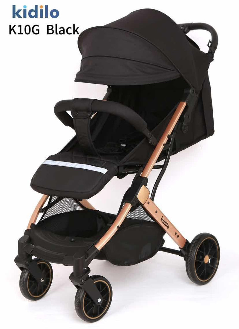 Kidilo K10G Black Stroller - Lightweight and Compact for Easy Travel