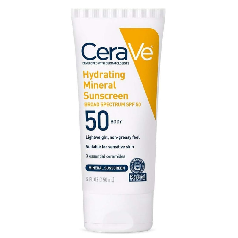 CeraVe Hydrating Mineral Sunscreen SPF 50 Body Lotion