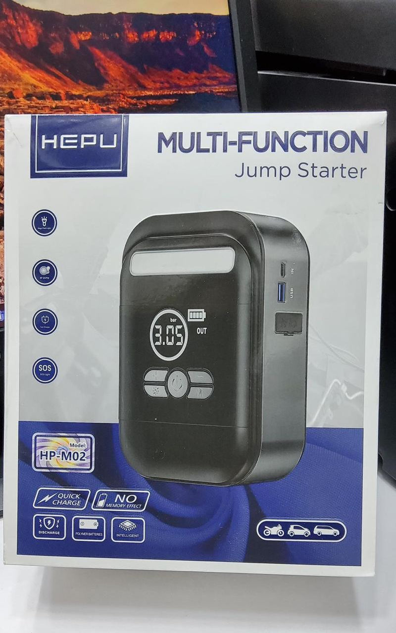 HEPU HP-M02 Multi-Function Jump Starter with SOS Emergency Light and Power Bank