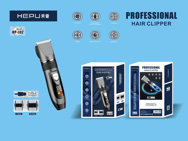 HEPU HP-L02 Professional Hair Clipper with Type-C Charging