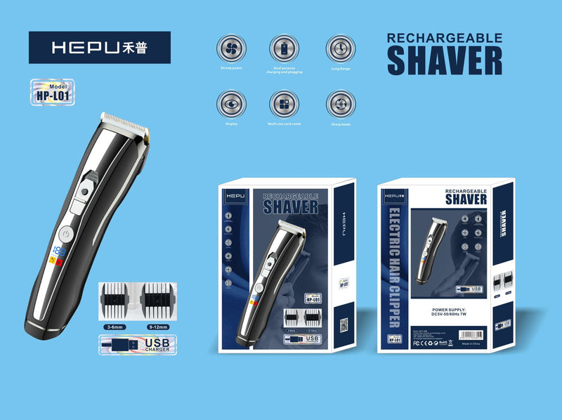 HEPU HP-L01 Rechargeable Electric Hair Clipper with USB Charging