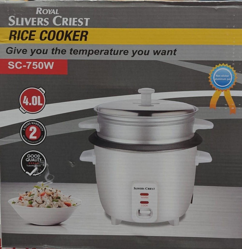 Versatile 4L Rice Cooker with 2-Year Warranty - Silvers Criest SC-750W