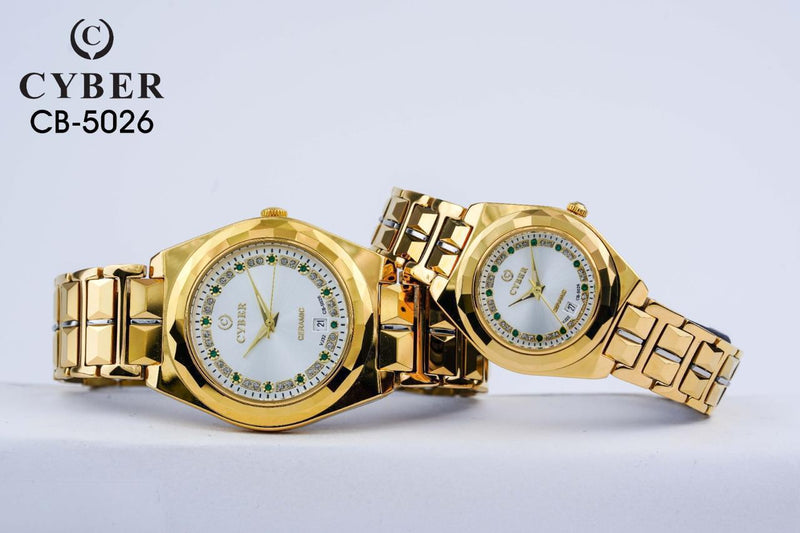 Elegant Cyber CB-5026 Ceramic Watch Set for Him & Her - Luxury Design