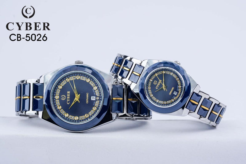 Elegant Cyber CB-5026 Ceramic Watch Set for Him & Her - Luxury Design