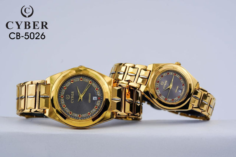 Elegant Cyber CB-5026 Ceramic Watch Set for Him & Her - Luxury Design